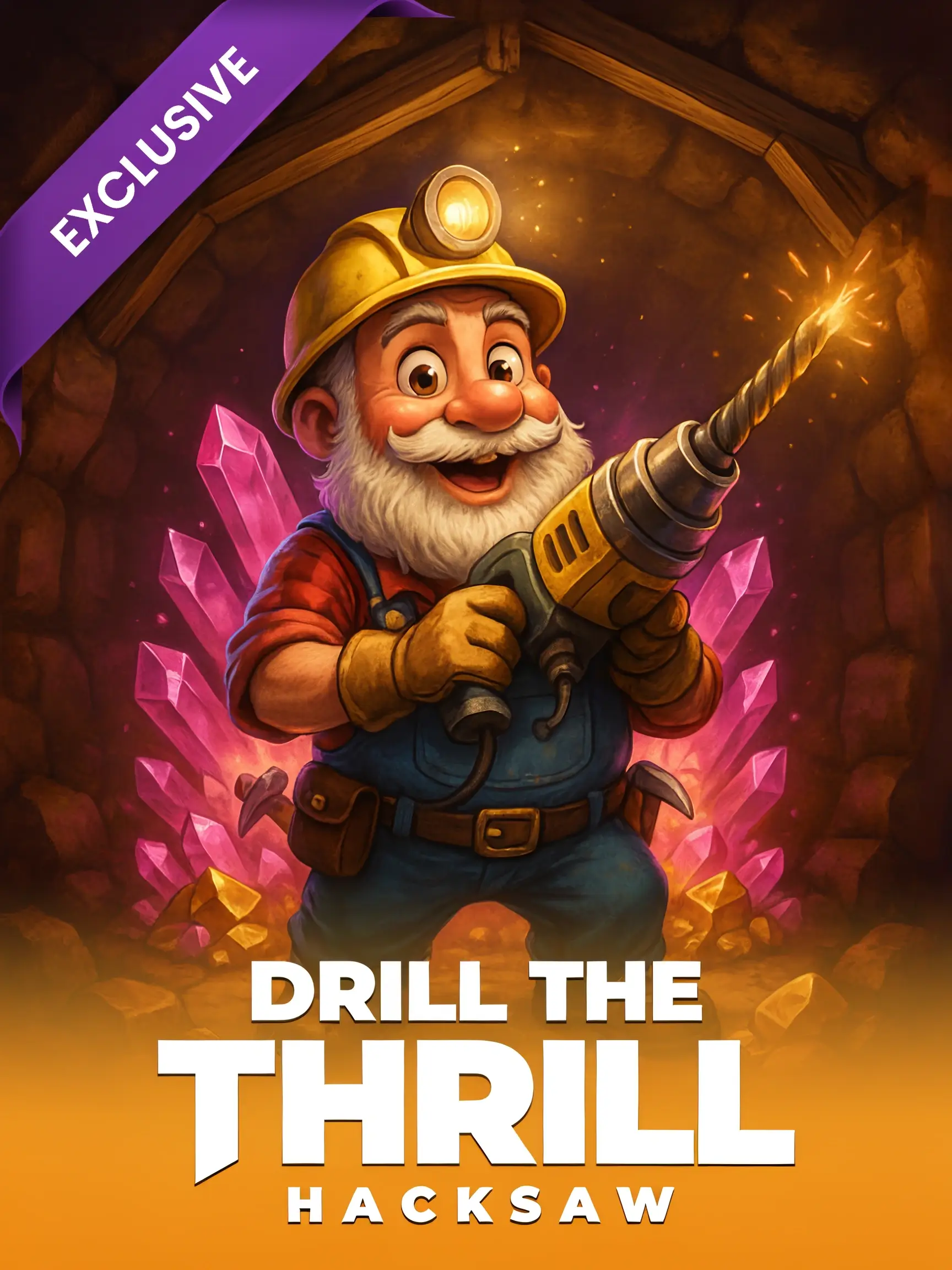 In-game art from the Drill the Thrill pokie
